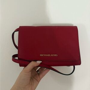 Michael Kors Cherry Red Crossbody Bag